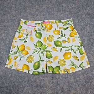 NWT Isaac Mizrahi Citrus Lemon and Limes Print Women's Shorts Size 4 Vacation